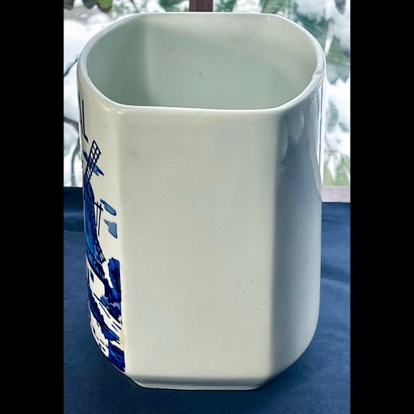 ▪️VTG▪️DELFT▪️Set of 2 Ceramic Dutch Windmill Barley & Oatmeal Kitchen Canisters - Picture 9 of 15